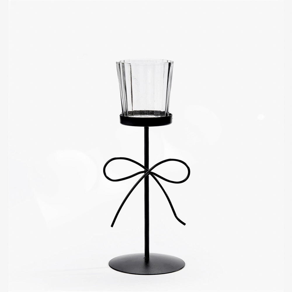 Porte-chandelle noir avec boucle - Petit