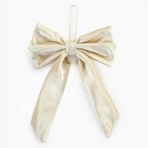Ornement boucle beige en satin