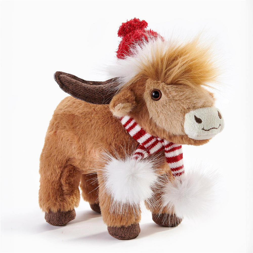 Vache Highland en peluche - Noël