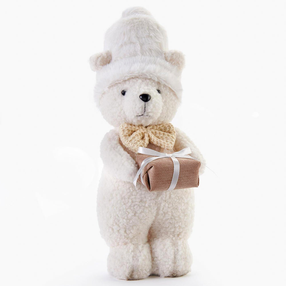 Ourson debout avec cadeau