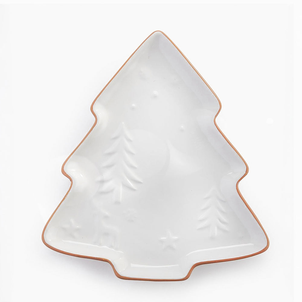 Assiette blanche - Sapin de Noël