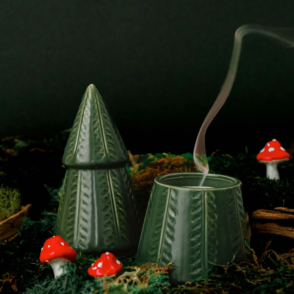 Chandelle en forme de sapin vert