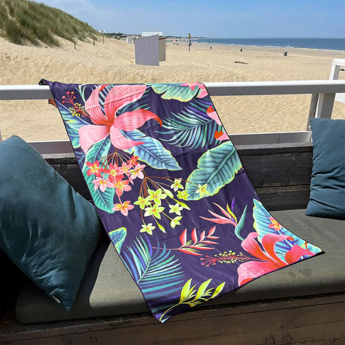 Serviette de plage intelligente - Tropicale||Smart beach towel - Tropical