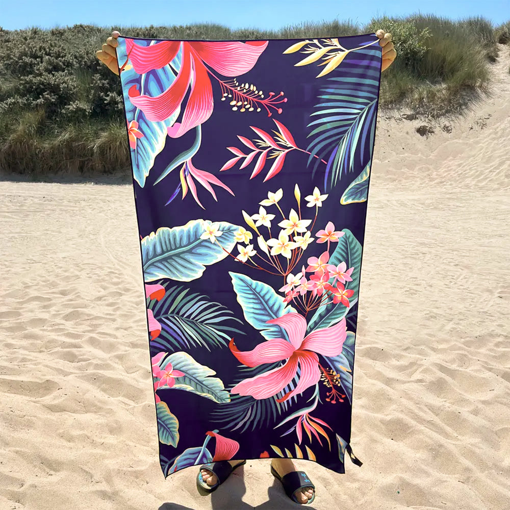 Serviette de plage intelligente - Tropicale||Smart beach towel - Tropical