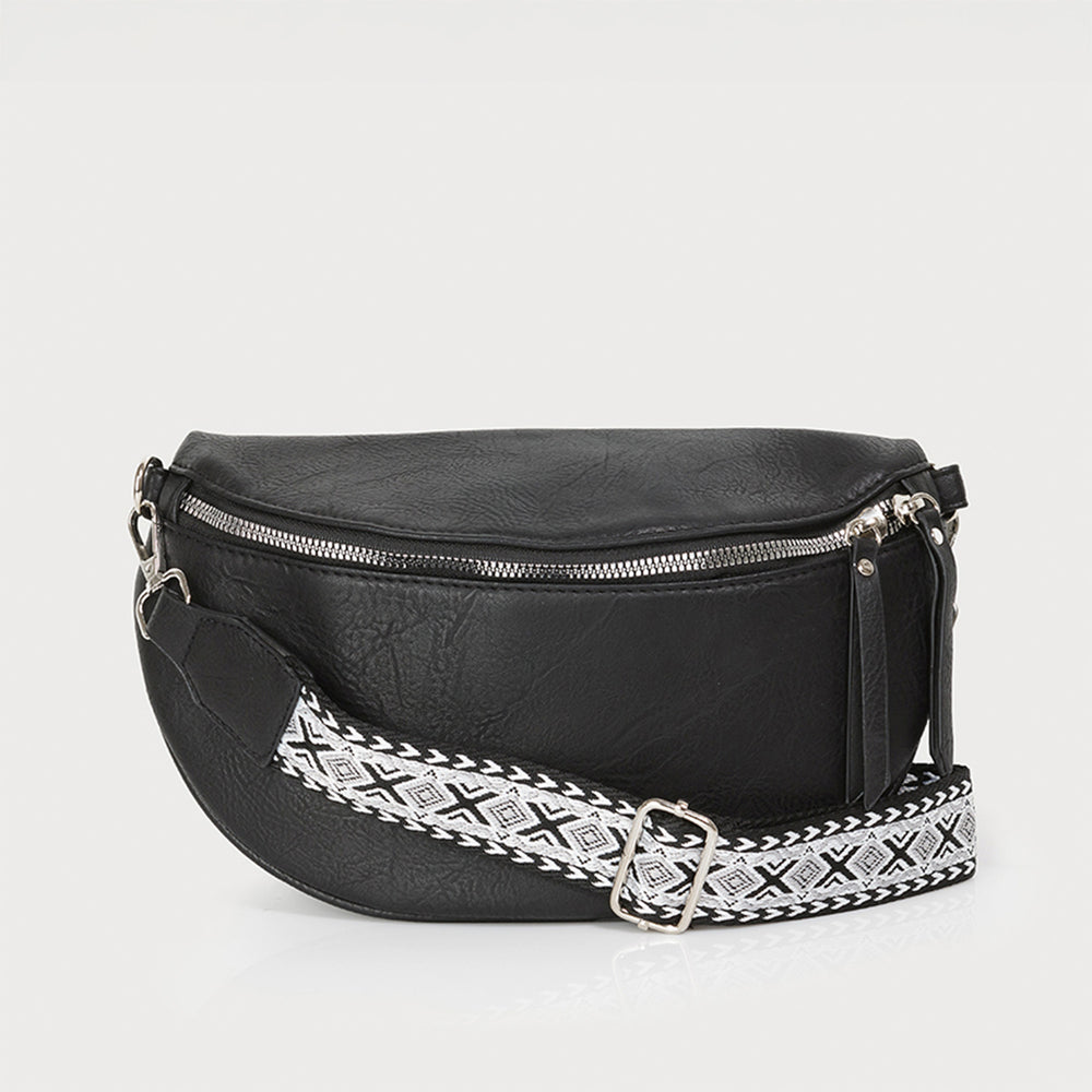 Sac de taille noir - Ganse diamant
