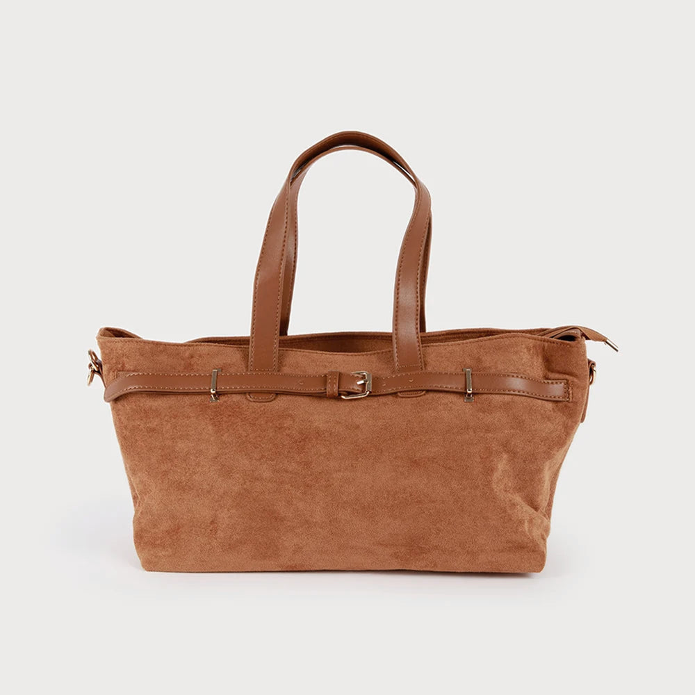 Sac hobo en faux suède - Brun