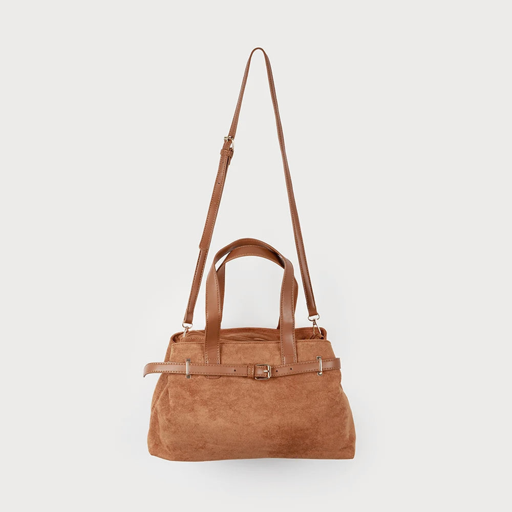 Sac hobo en faux suède - Brun