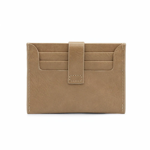 Card holder with snap button - Taupe