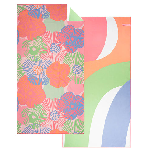 Reversible beach towel - Retro floral