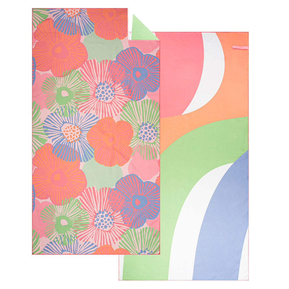 Reversible beach towel - Retro floral