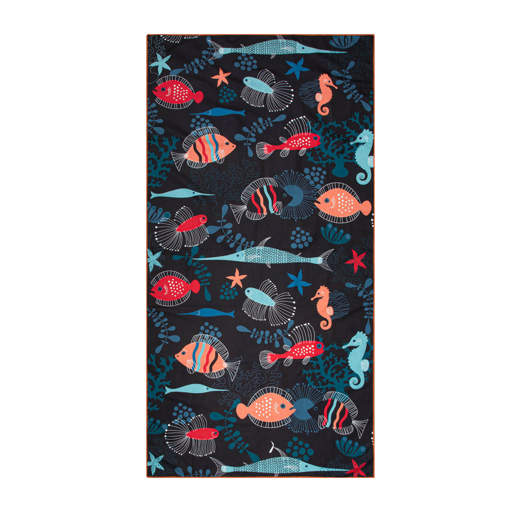 Reversible beach towel - Blue tropics