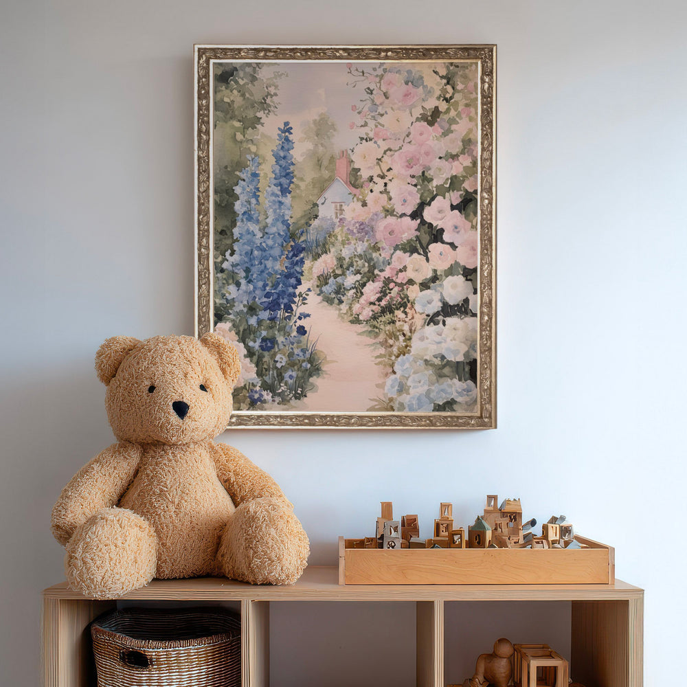 Toile vintage - Sentier fleuri