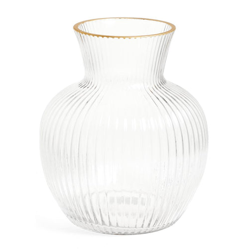 Vase en verre strié - Arrondi||Striated glass vase - Rounded