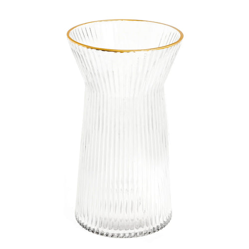 Vase en verre strié - Dorrure||Striated glass vase - Gold