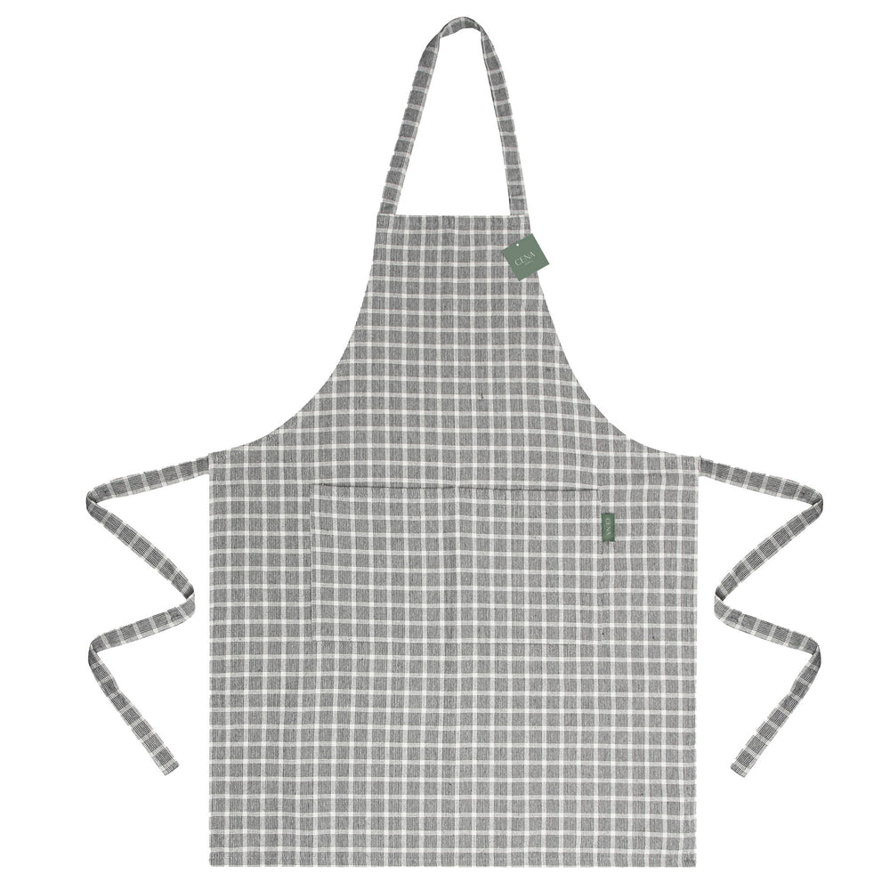 Woven apron - Charcoal checks