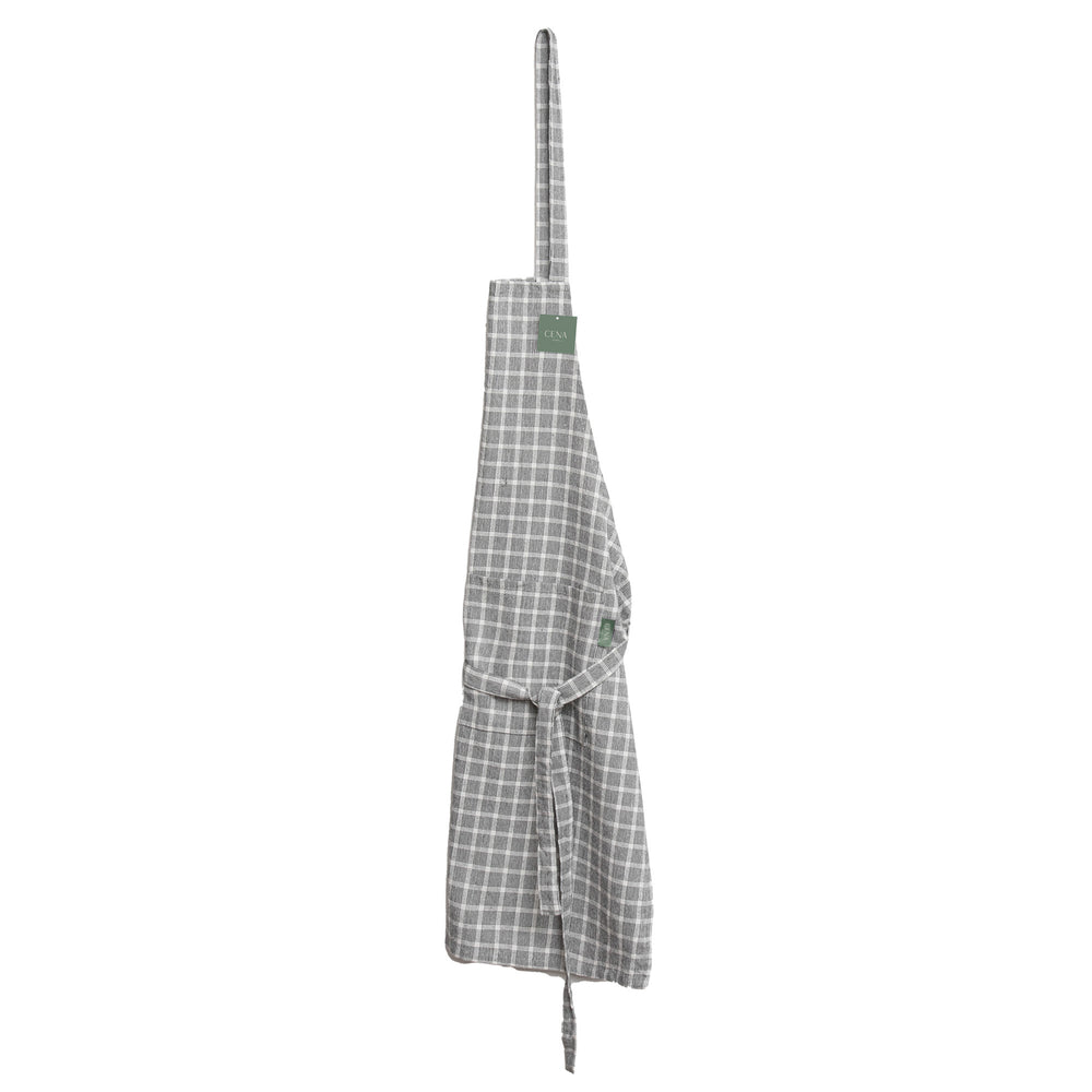 Woven apron - Charcoal checks