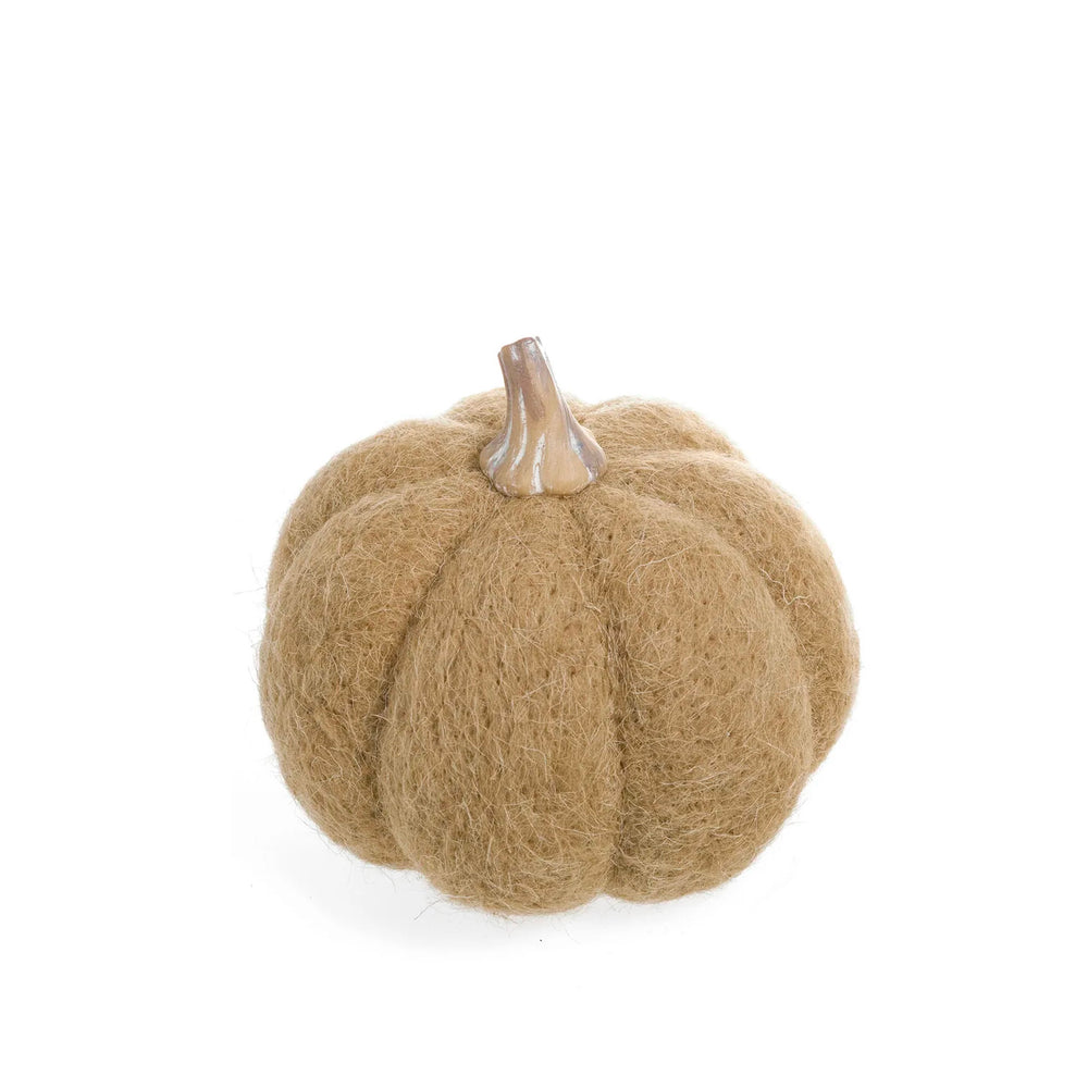 Citrouille en laine beige||Beige wool pumpkin