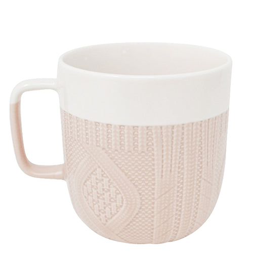 Textured knitted mug - Pink