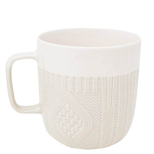 Textured knitted mug - Beige