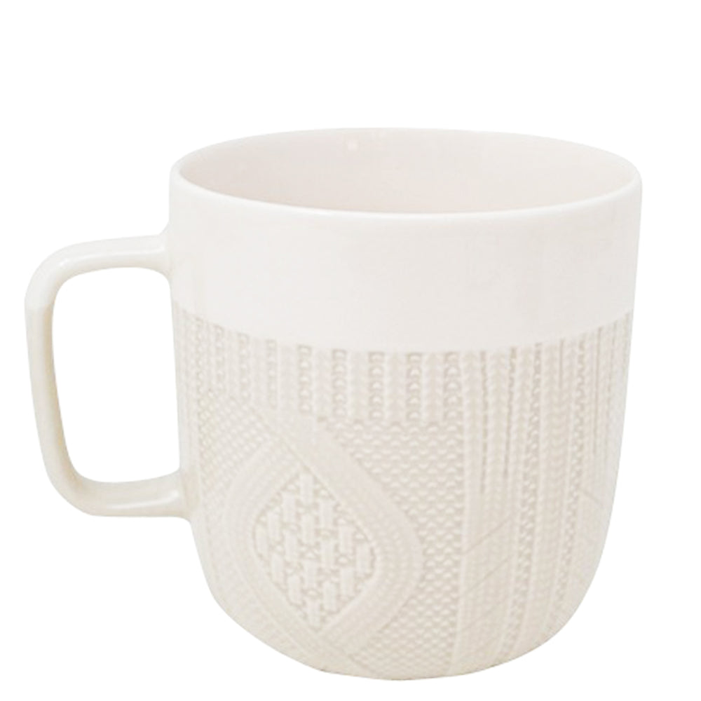 Textured knitted mug - Beige