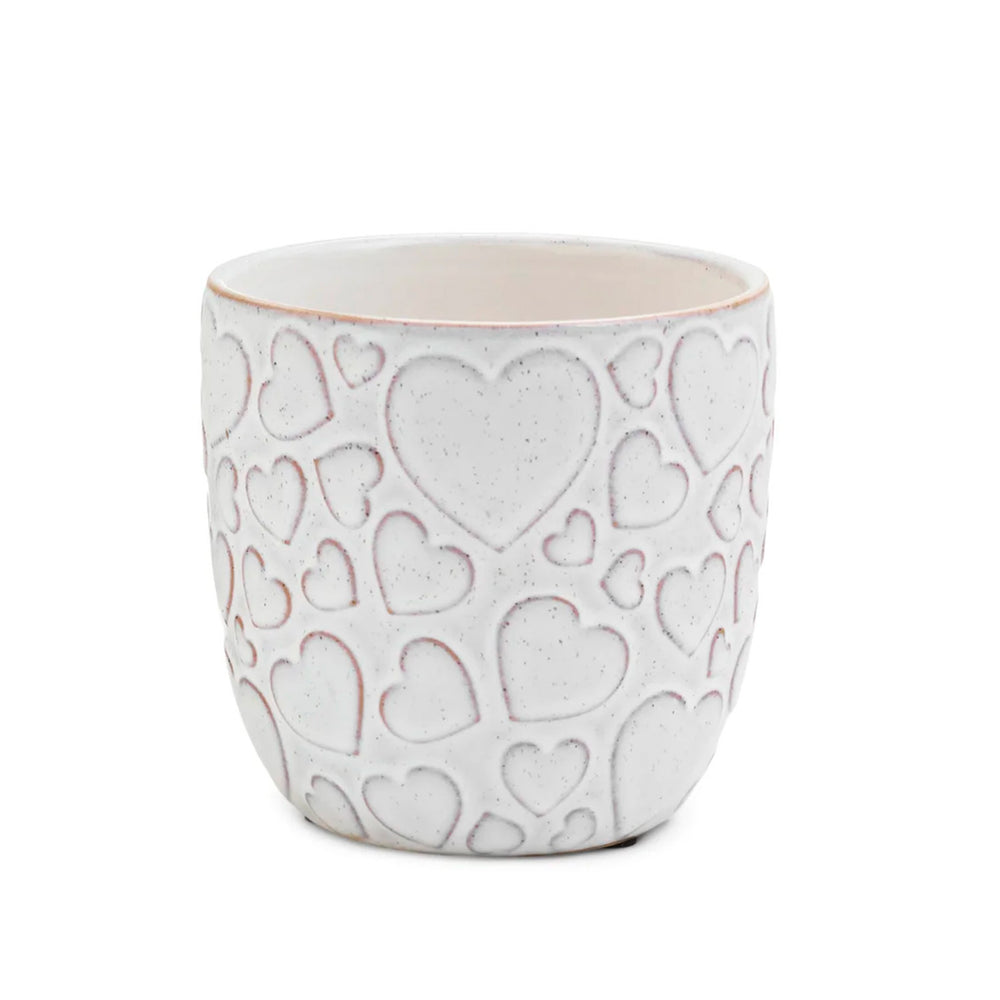 Cache-pot en céramique - Coeurs||Ceramic planter - Hearts