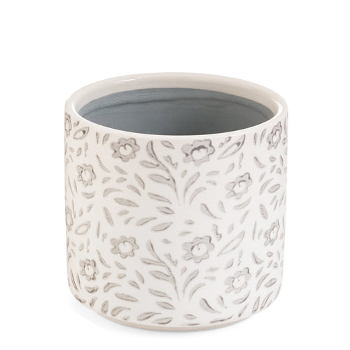 Pot en céramique - Fleurs imprimées