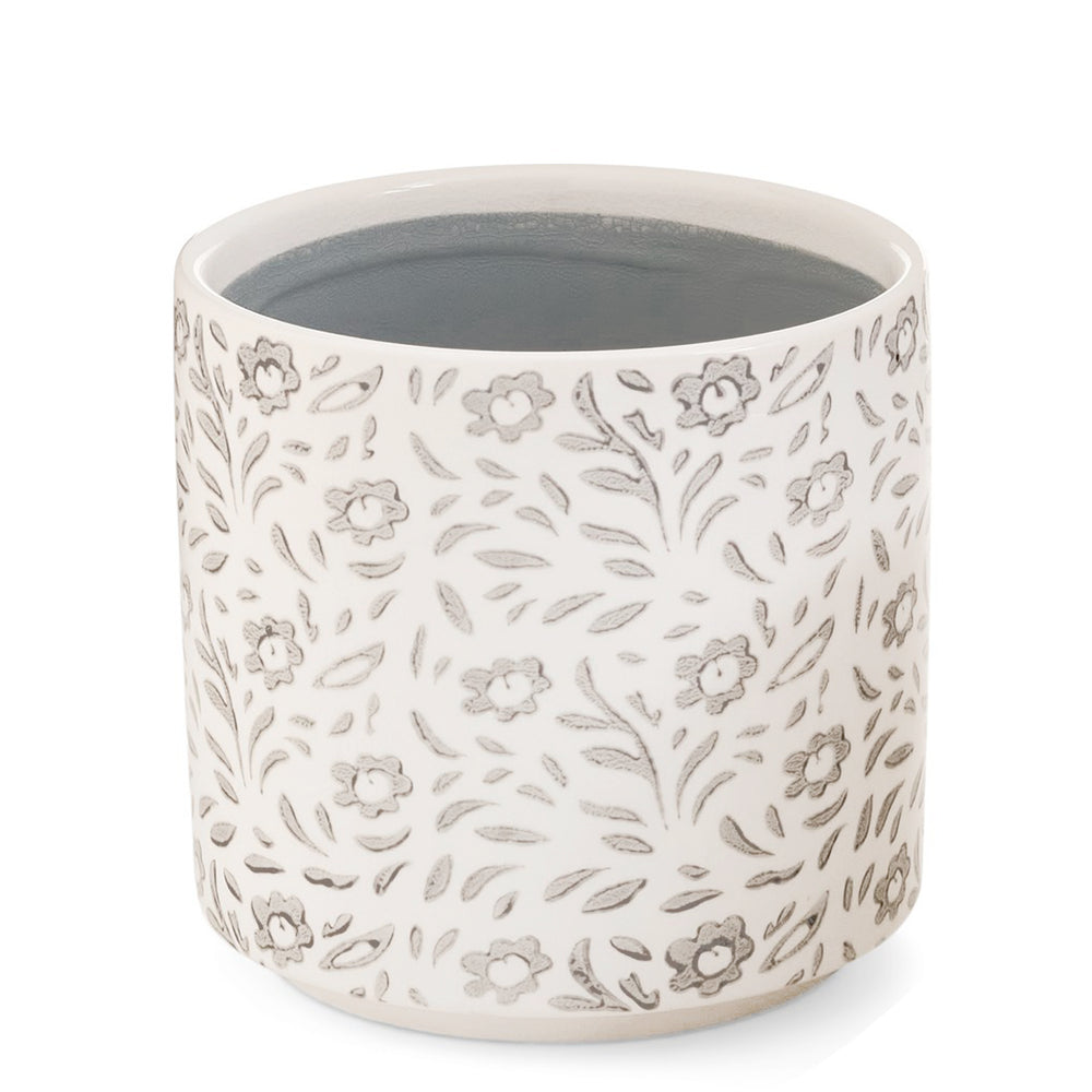 Pot en céramique - Fleurs imprimées