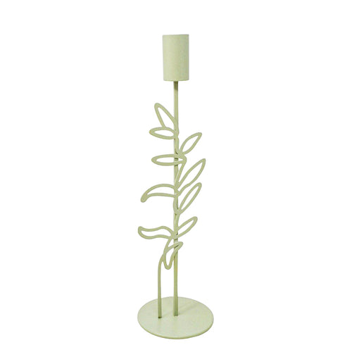 Porte-bougie vert sauge - Feuille||Sage green candle holder - Leaf