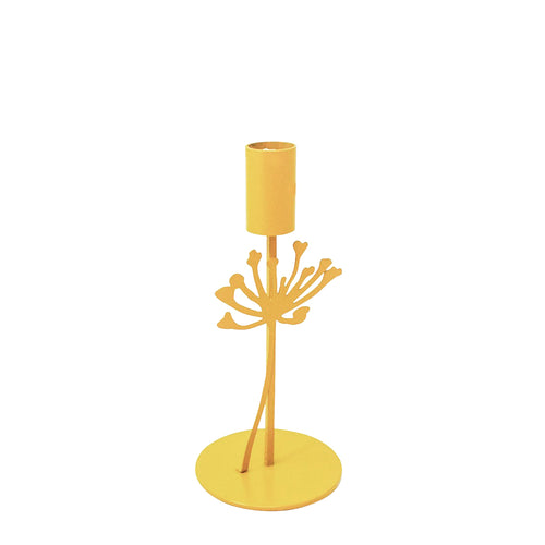 Porte-bougie jaune - Fleur||Yellow candle holder - Flower