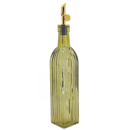 Oil or vinegar bottle - Amber green