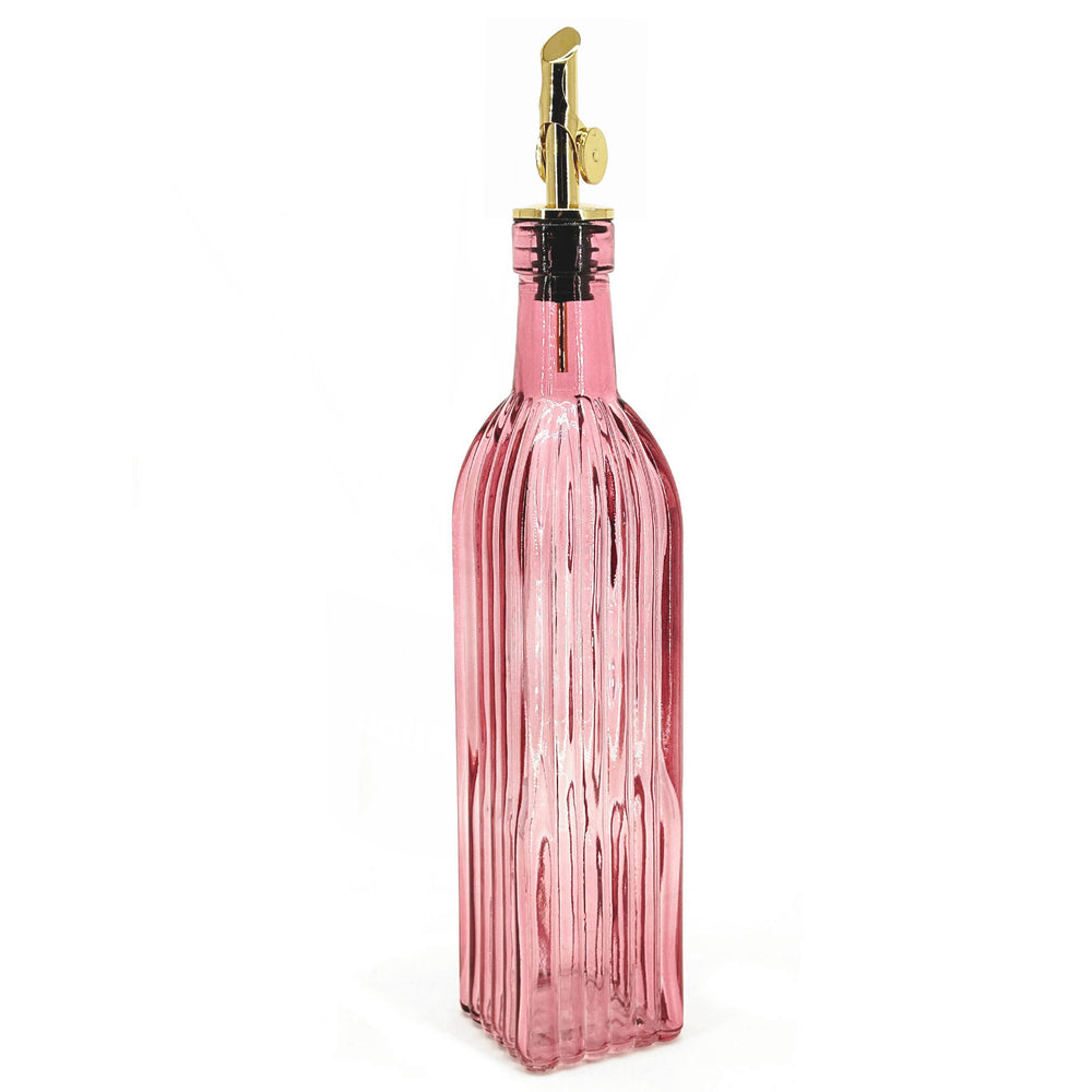 Oil or vinegar bottle - Pink amber