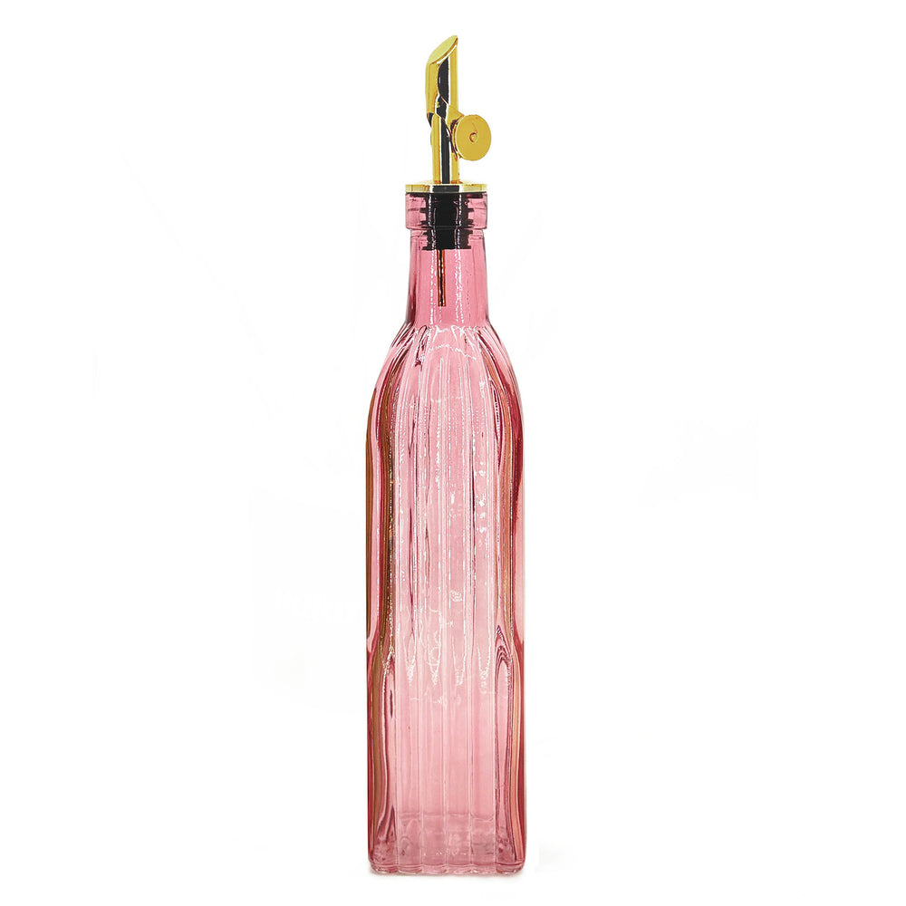 Oil or vinegar bottle - Pink amber