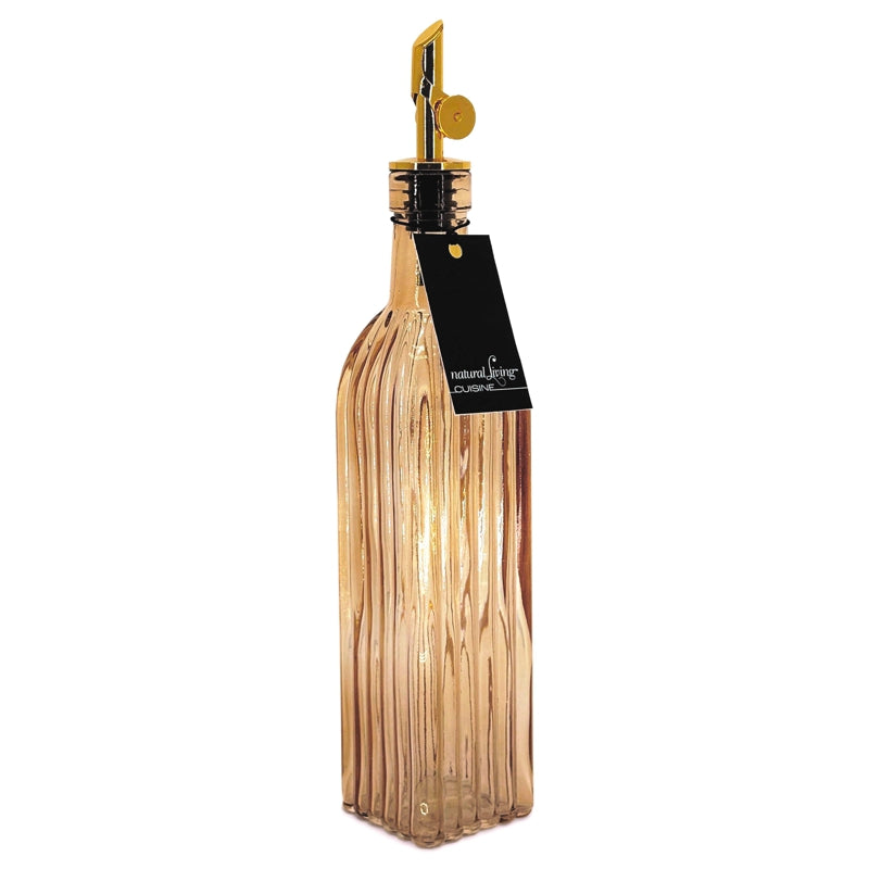Bouteille d'huile ou vinaigre - Verre ambré