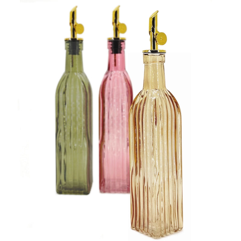 Bouteille d'huile ou vinaigre - Verre ambré