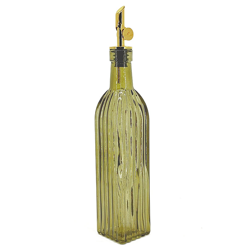 Bouteille d'huile ou vinaigre - Ambré vert