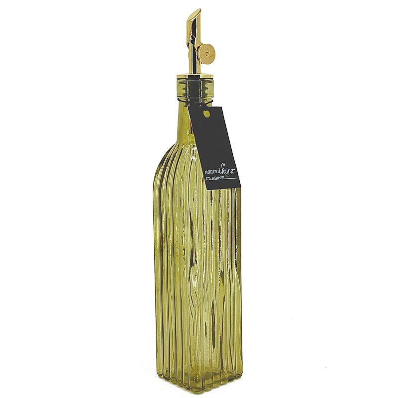Bouteille d'huile ou vinaigre - Ambré vert