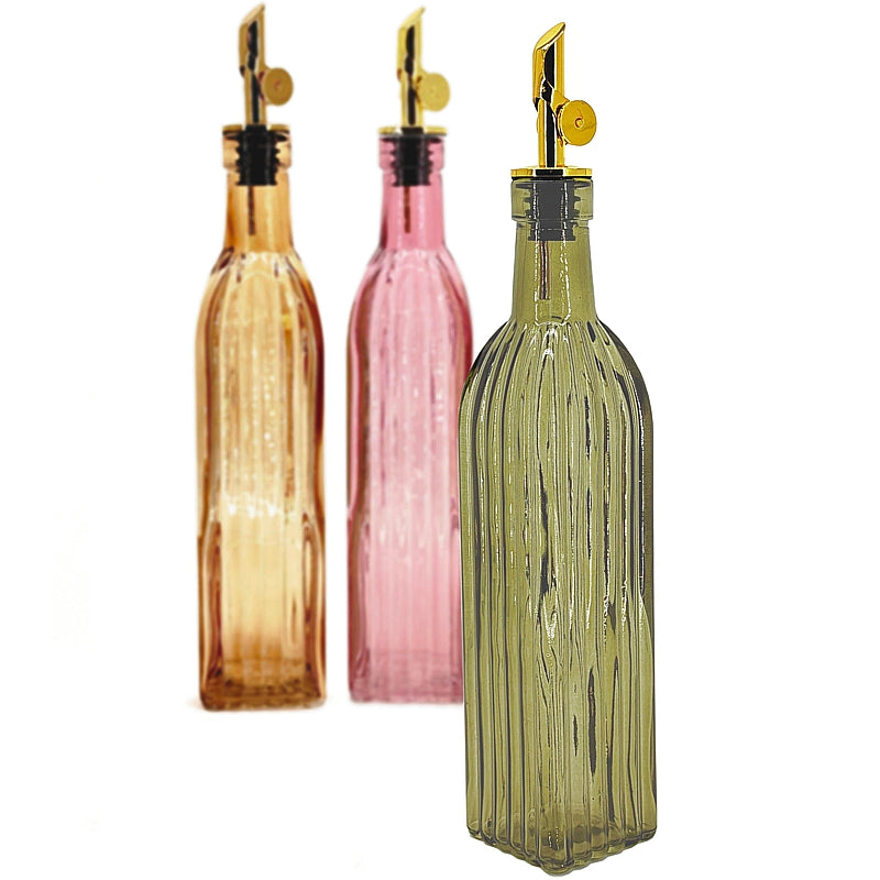 Bouteille d'huile ou vinaigre - Ambré vert