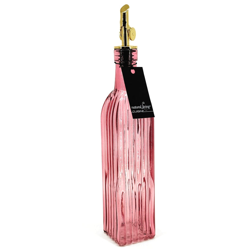 Oil or vinegar bottle - Pink amber