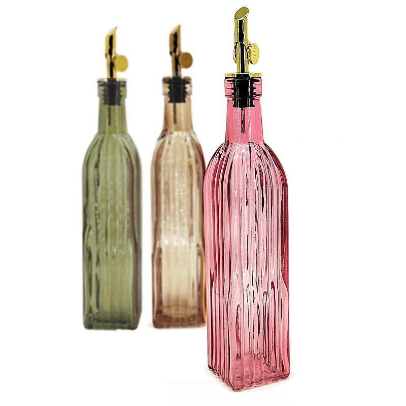 Oil or vinegar bottle - Pink amber