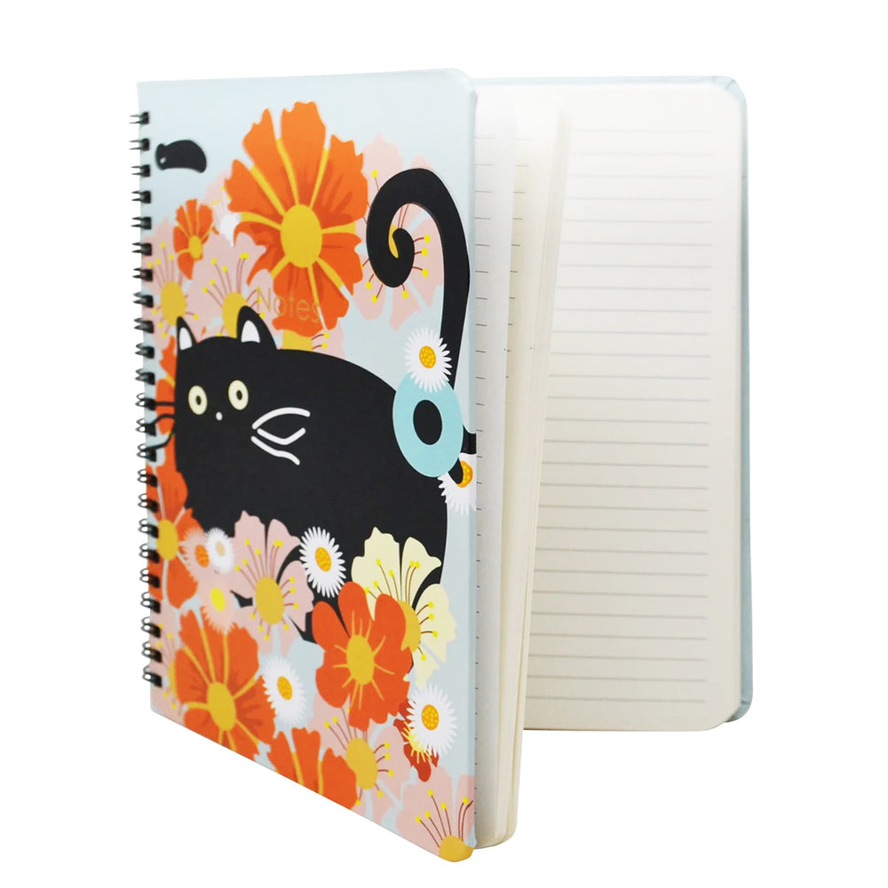 Cachier de notes - Chat fleuri