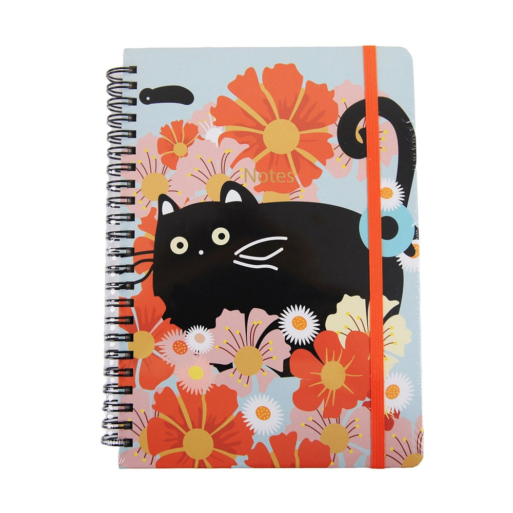 Cachier de notes - Chat fleuri