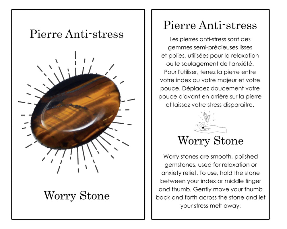 Pierre anti-stress - Oeil de tigre||Worry stone - Tiger's eye