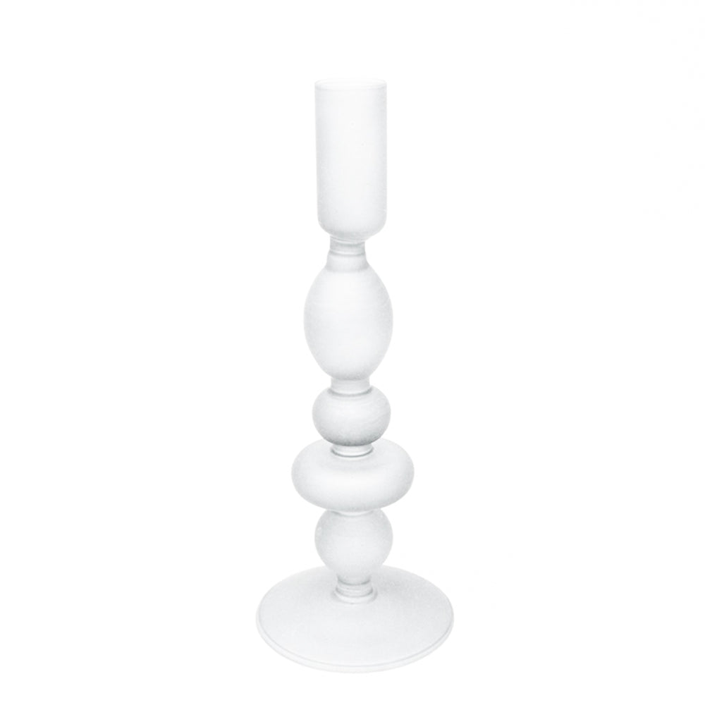 Frosted candle holder - 8.5”