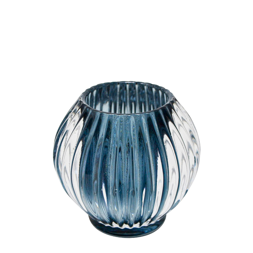 Glass candle holder - Blue