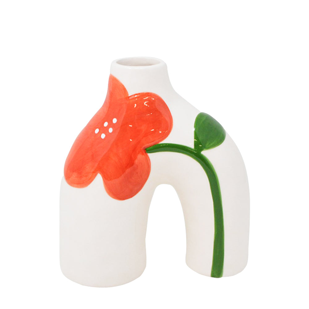 Vase en forme d'arche - Fleur rouge||Arch vase - Red flower