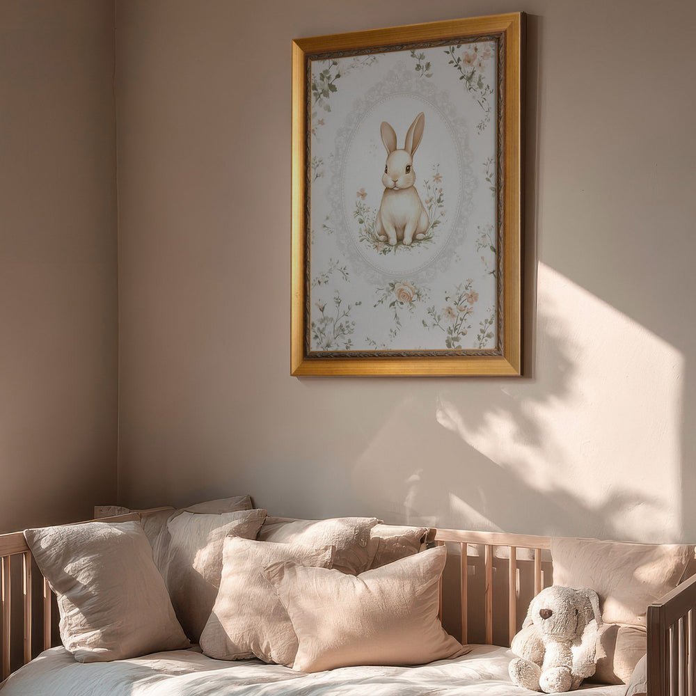 Toile vintage - Lapin douceur