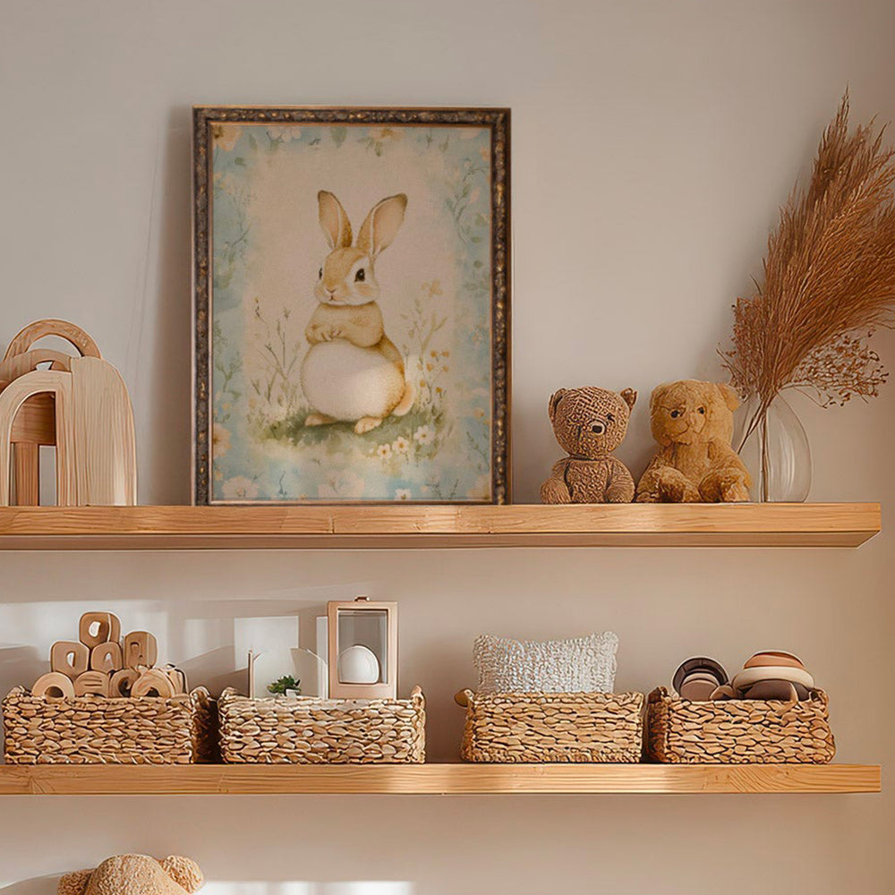 Toile vintage - Lapin de printemps