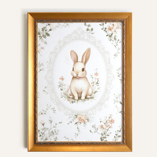 Toile vintage - Lapin douceur