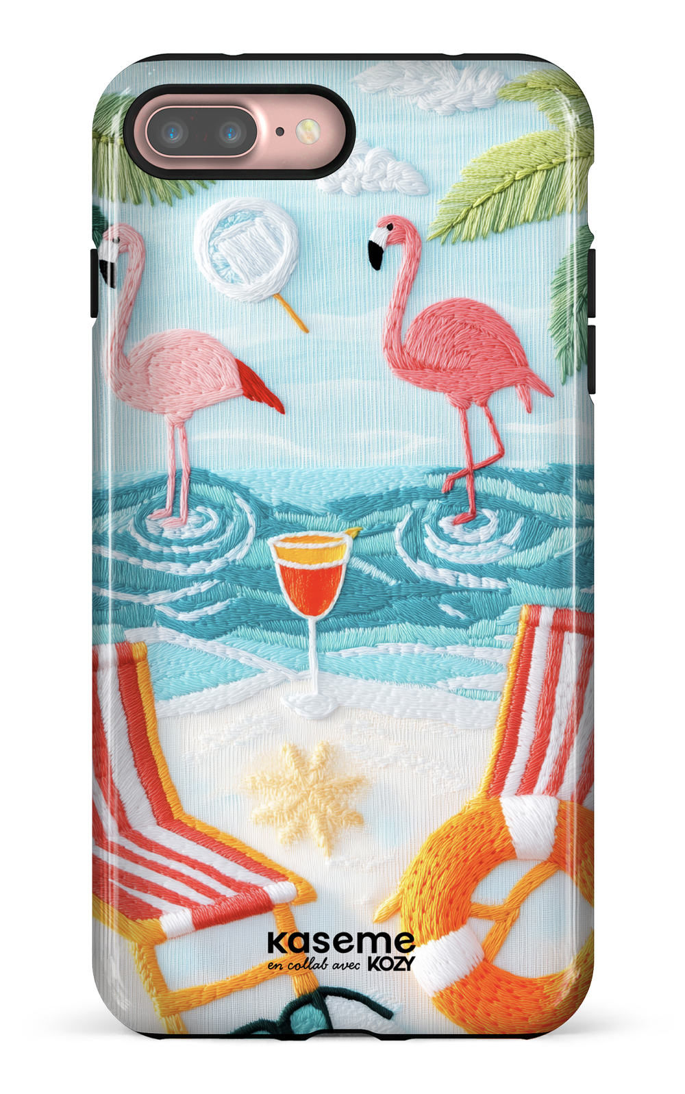 Étui impact pour cellulaire - Flamingo party