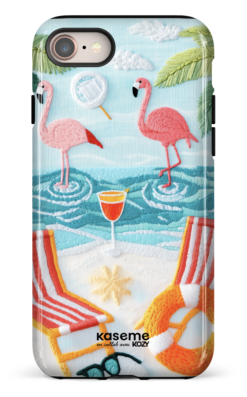 Étui impact pour cellulaire - Flamingo party